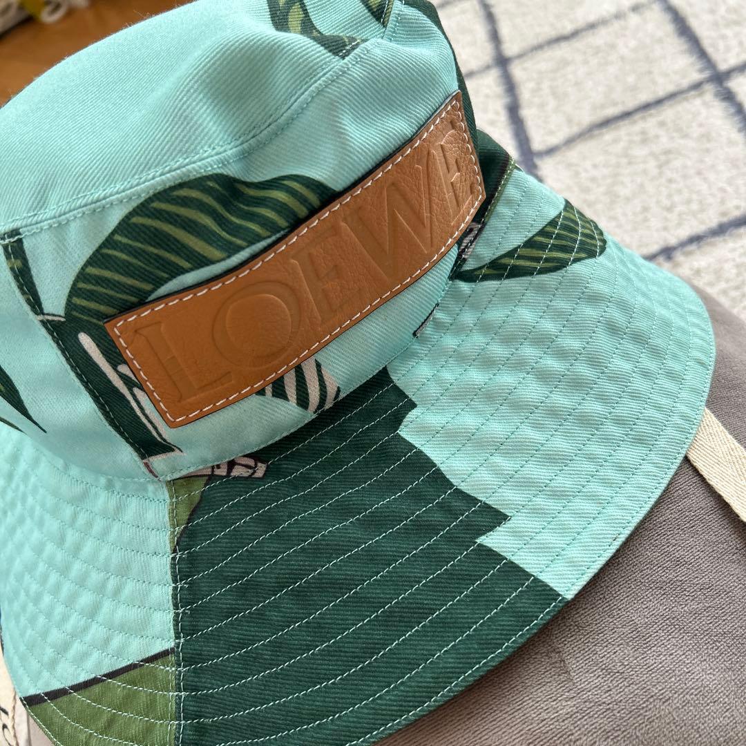 LOEWE ロエベ　フィッシャーマンハットキャンバス　リーフ柄