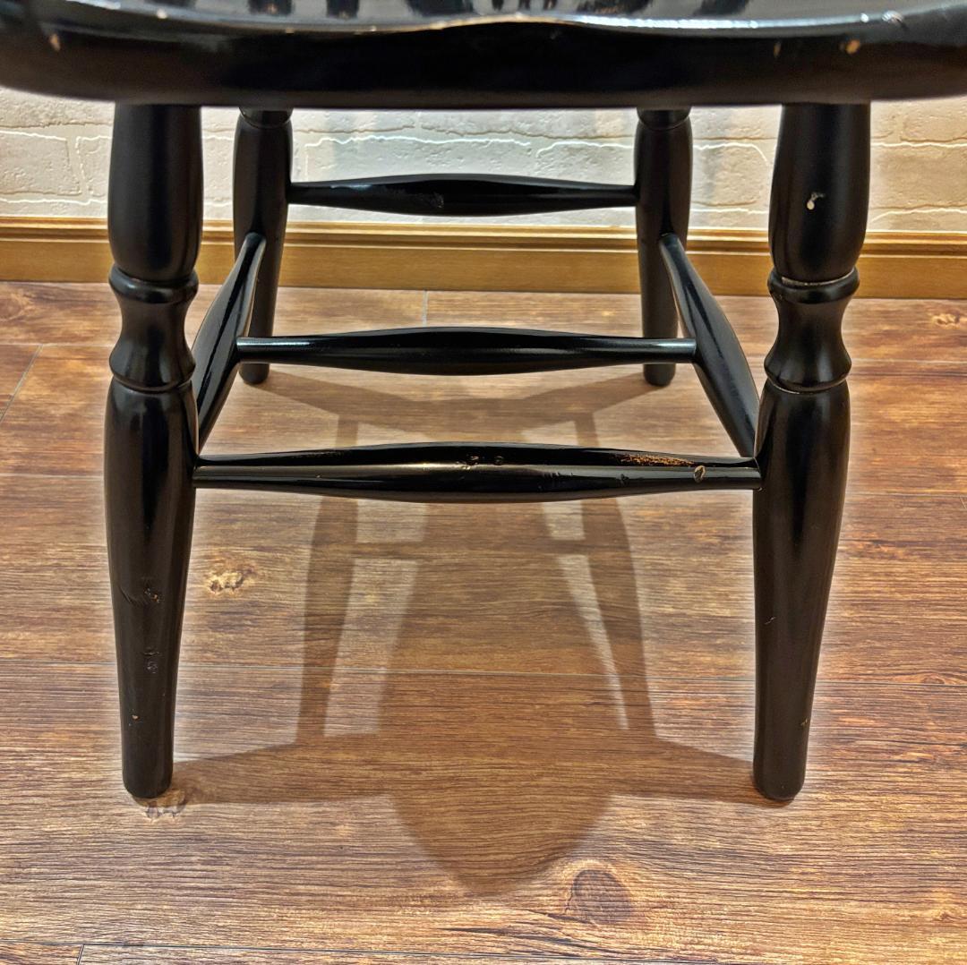 秋田木工 アンティーク レトロ ブラック スピンドルバック ウィンザーチェア②