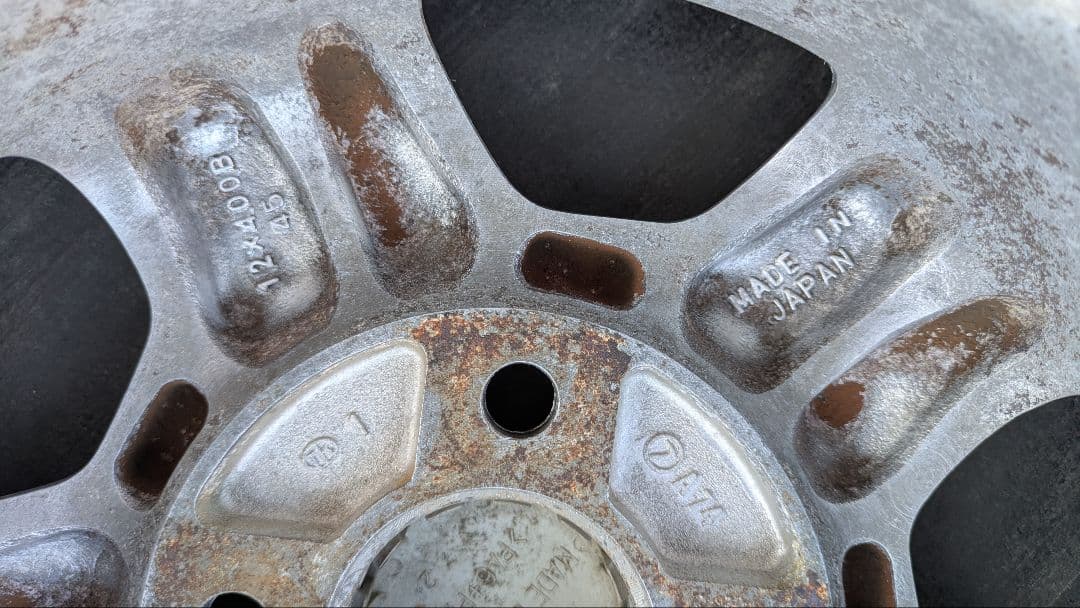 スバル純正　シルバー 5スポーク アルミホイール 12インチ　エアバルブ新品