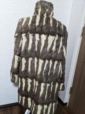 271　ロシアリス　毛皮　リバーシブル　シルク　コート　ライナー　リアルファー