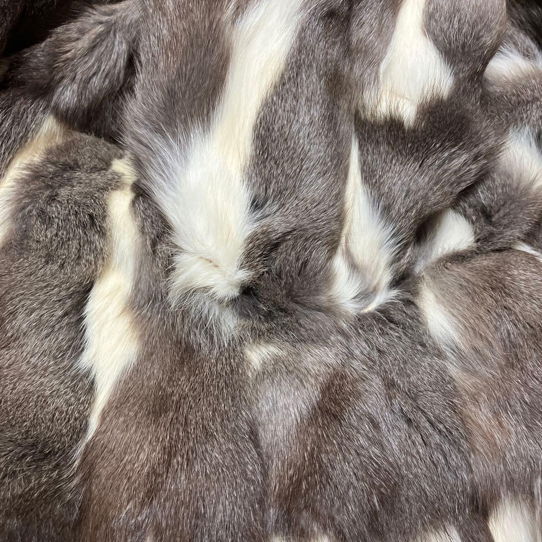 271　ロシアリス　毛皮　リバーシブル　シルク　コート　ライナー　リアルファー