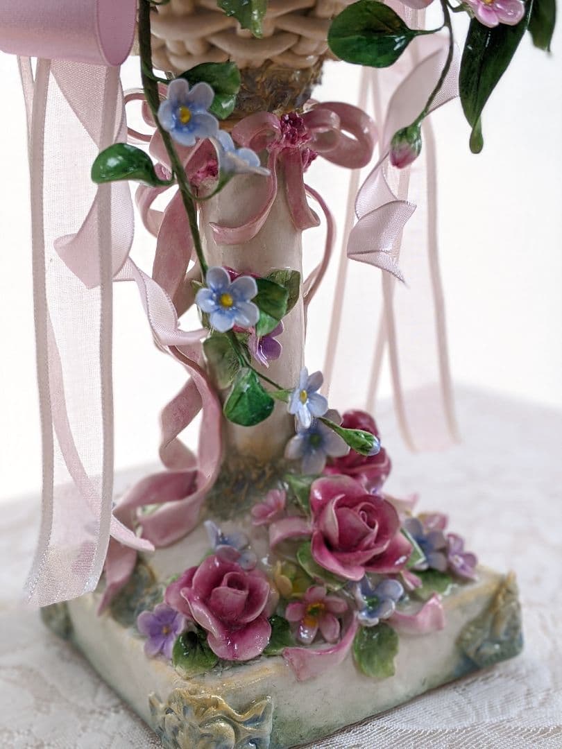 クレイフラワー♡ロココ調薔薇のフラワーアレンジメント♡ハンドメイド