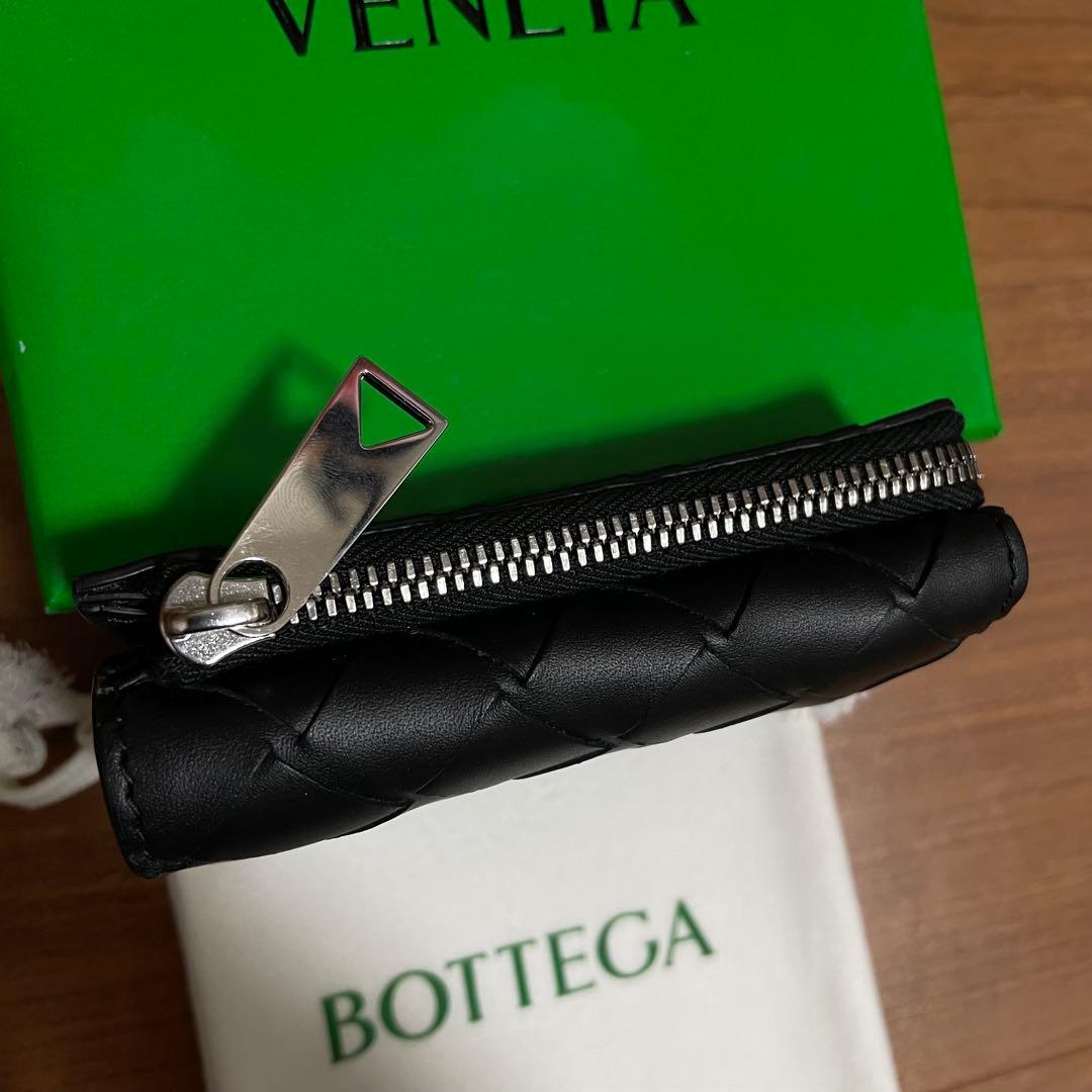 未使用展示品　BOTTEGA VENETA 三つ折り　財布　ブラック