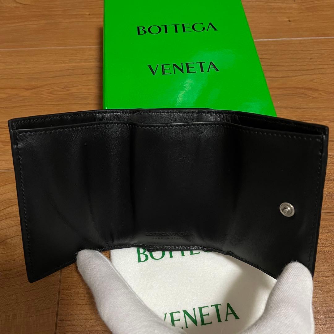 未使用展示品　BOTTEGA VENETA 三つ折り　財布　ブラック