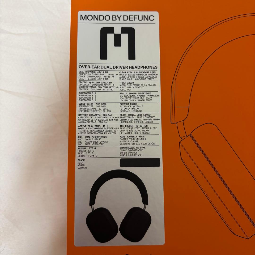 MONDO Over-Ear ブラック　MONDO BY DEFUNC