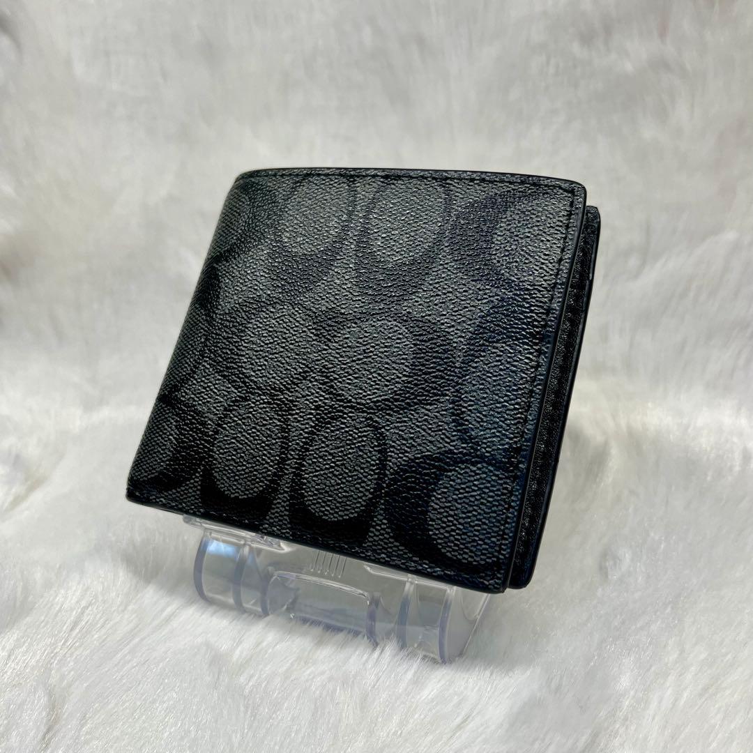 【超美品】COACH ブラック 二つ折り財布