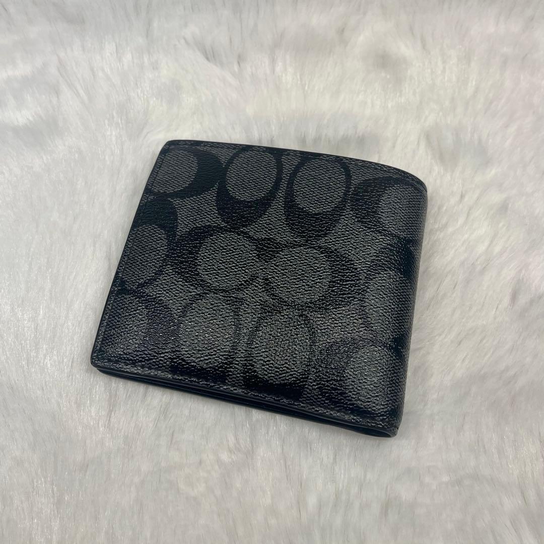 【超美品】COACH ブラック 二つ折り財布