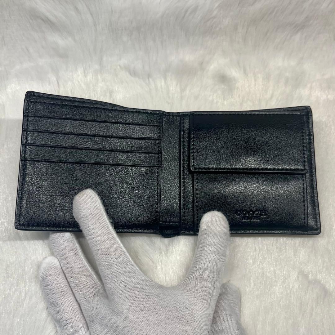 【超美品】COACH ブラック 二つ折り財布