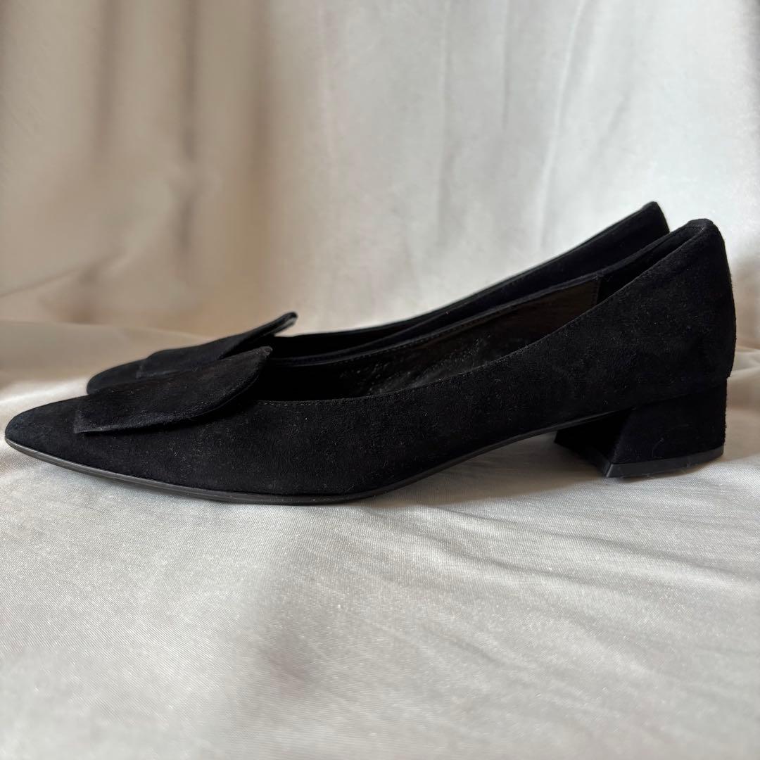 極美品★ FABIO RUSCONI ブラック フラットシューズ　37.5 黒