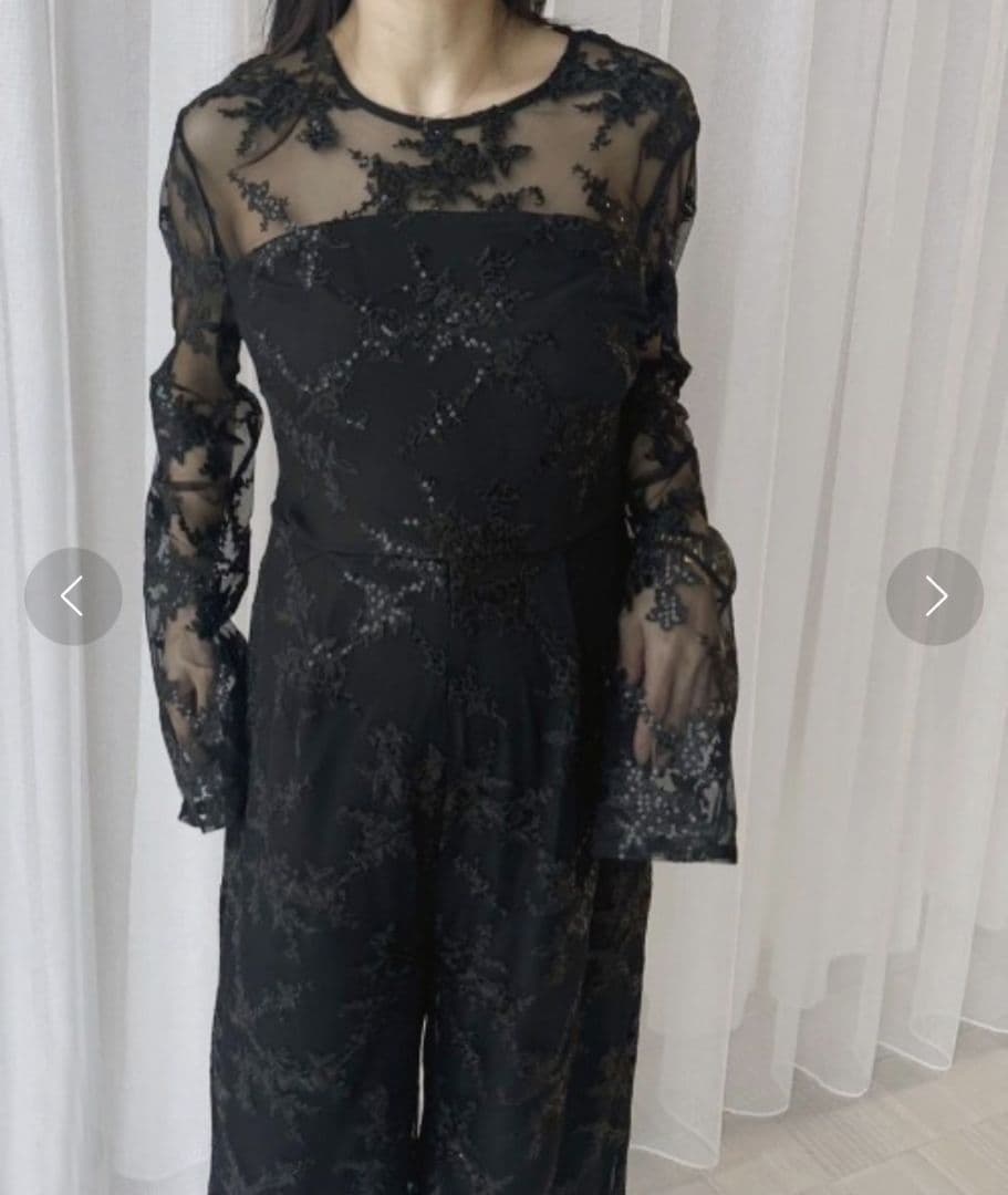 Ameri　SPANGLE LACE ROMPERS