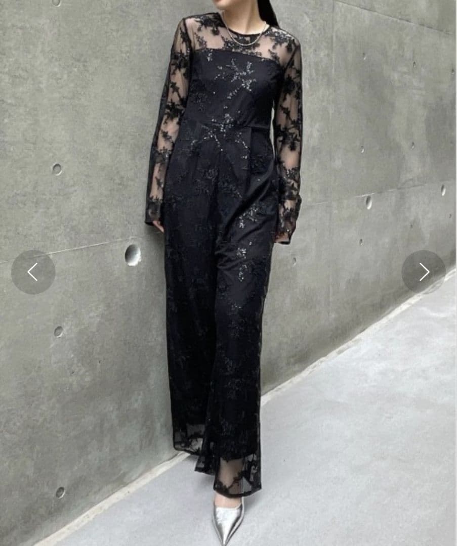 Ameri　SPANGLE LACE ROMPERS