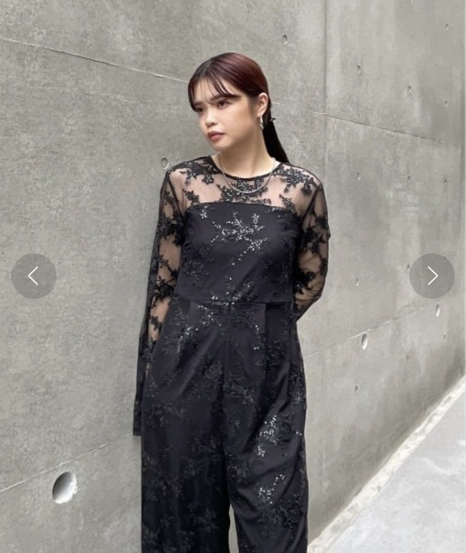 Ameri　SPANGLE LACE ROMPERS