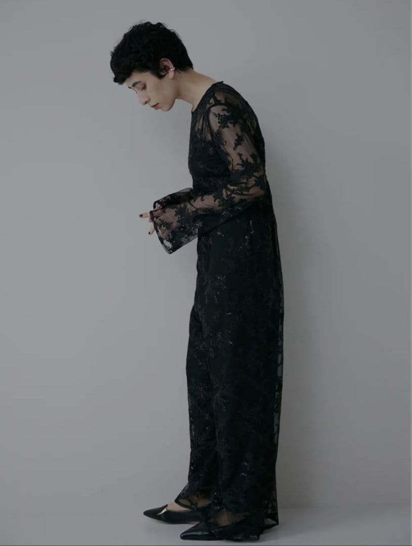 Ameri　SPANGLE LACE ROMPERS