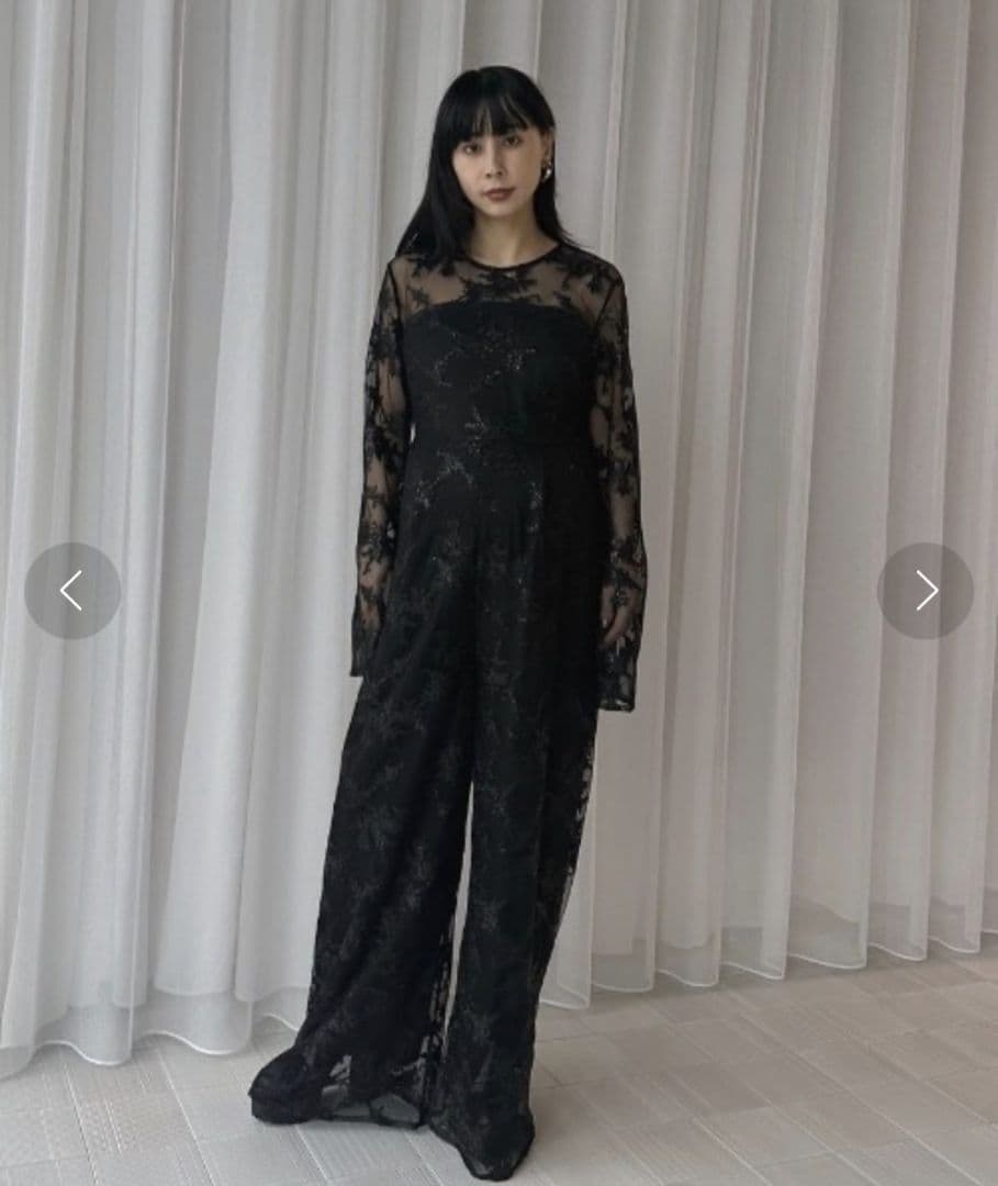 Ameri　SPANGLE LACE ROMPERS