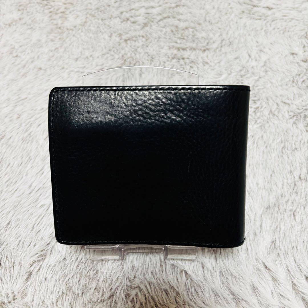 【良品】ヴィヴィアン・ウエストウッド オーブ　黒 レザー 二つ折り財布 型押し