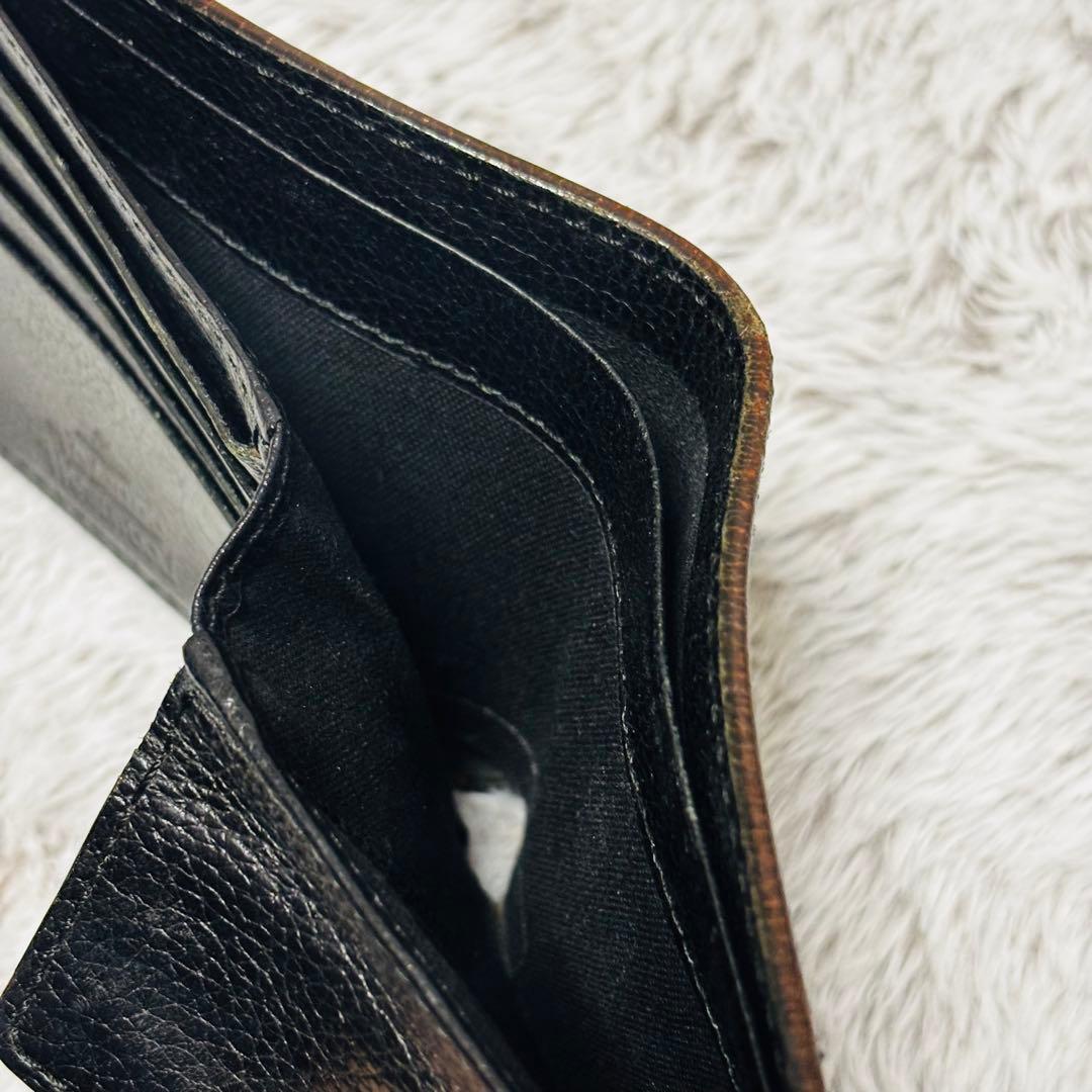 【良品】ヴィヴィアン・ウエストウッド オーブ　黒 レザー 二つ折り財布 型押し