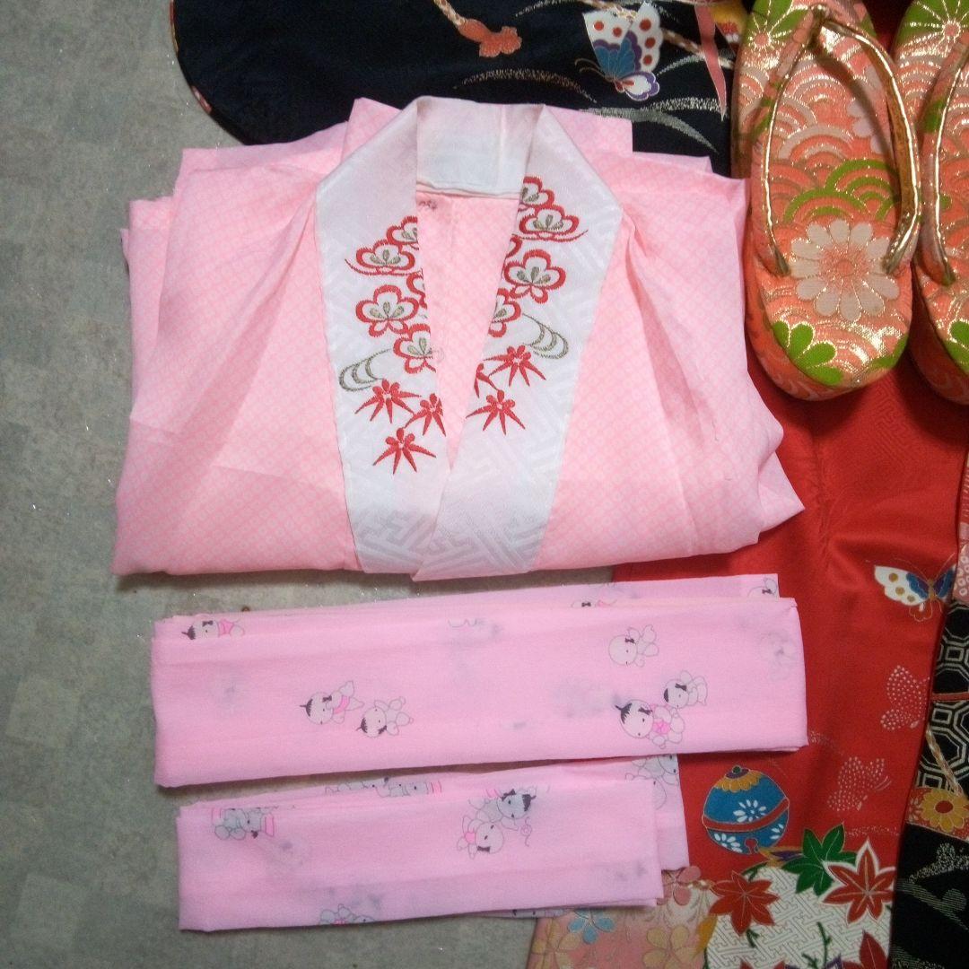 艶やか【七五三7歳～ハーフ成人式用】赤色振袖フルセット