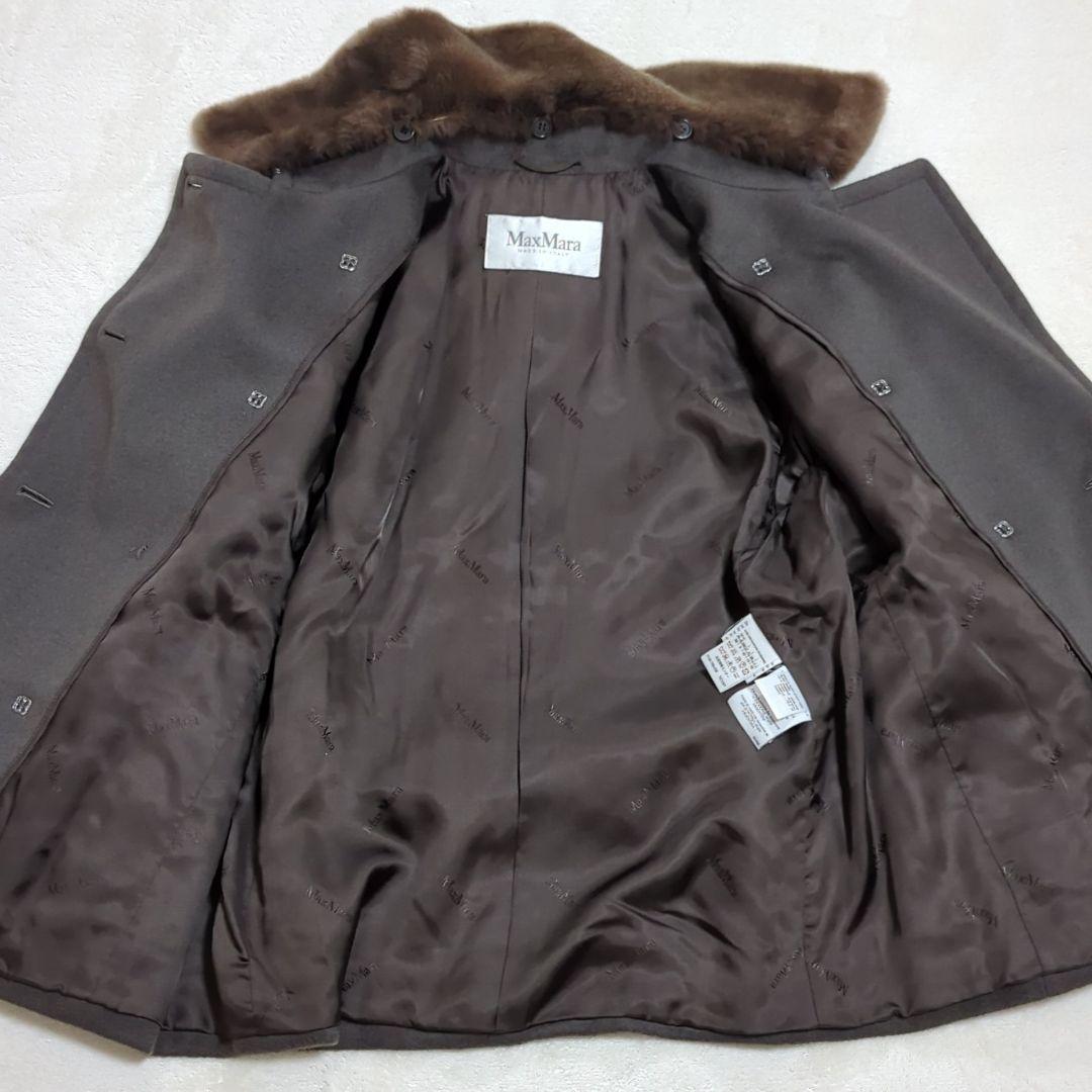 マックスマーラ 42 キャメルヘア ヌートリアファー ピーコート 白タグ