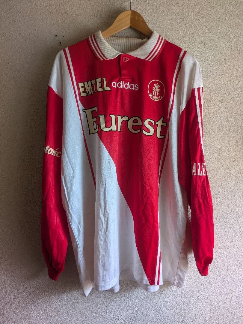 90s adidas フットボールウェア　レッド　激レア　モナコ　monaco