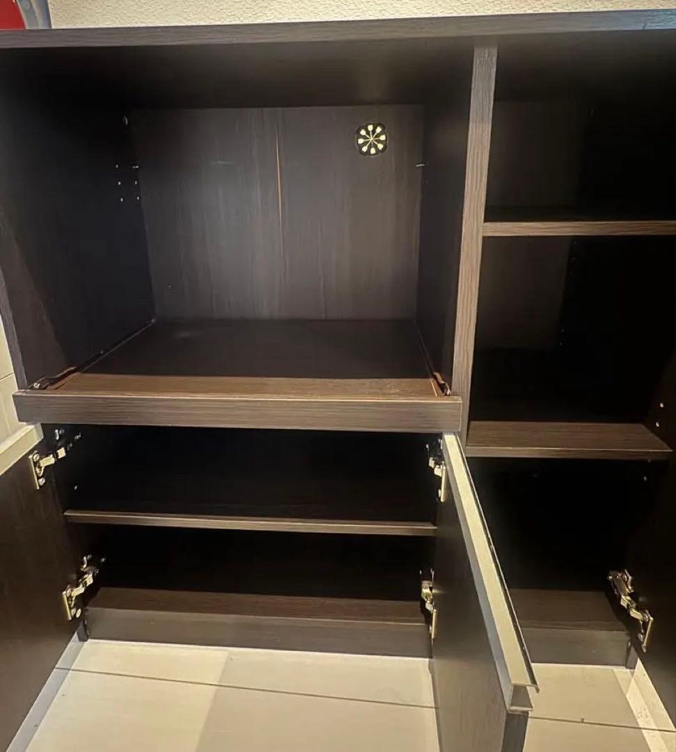 ニトリ レンジ台 キッチン収納 ダークブラウン （8890770）