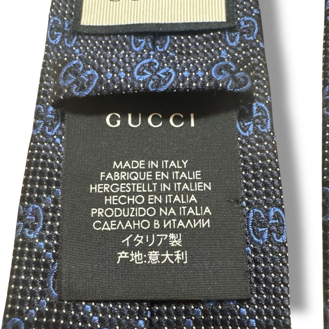 【美品】GUCCI グッチ　ネクタイ GG柄 蜂 ブラック現行タグ