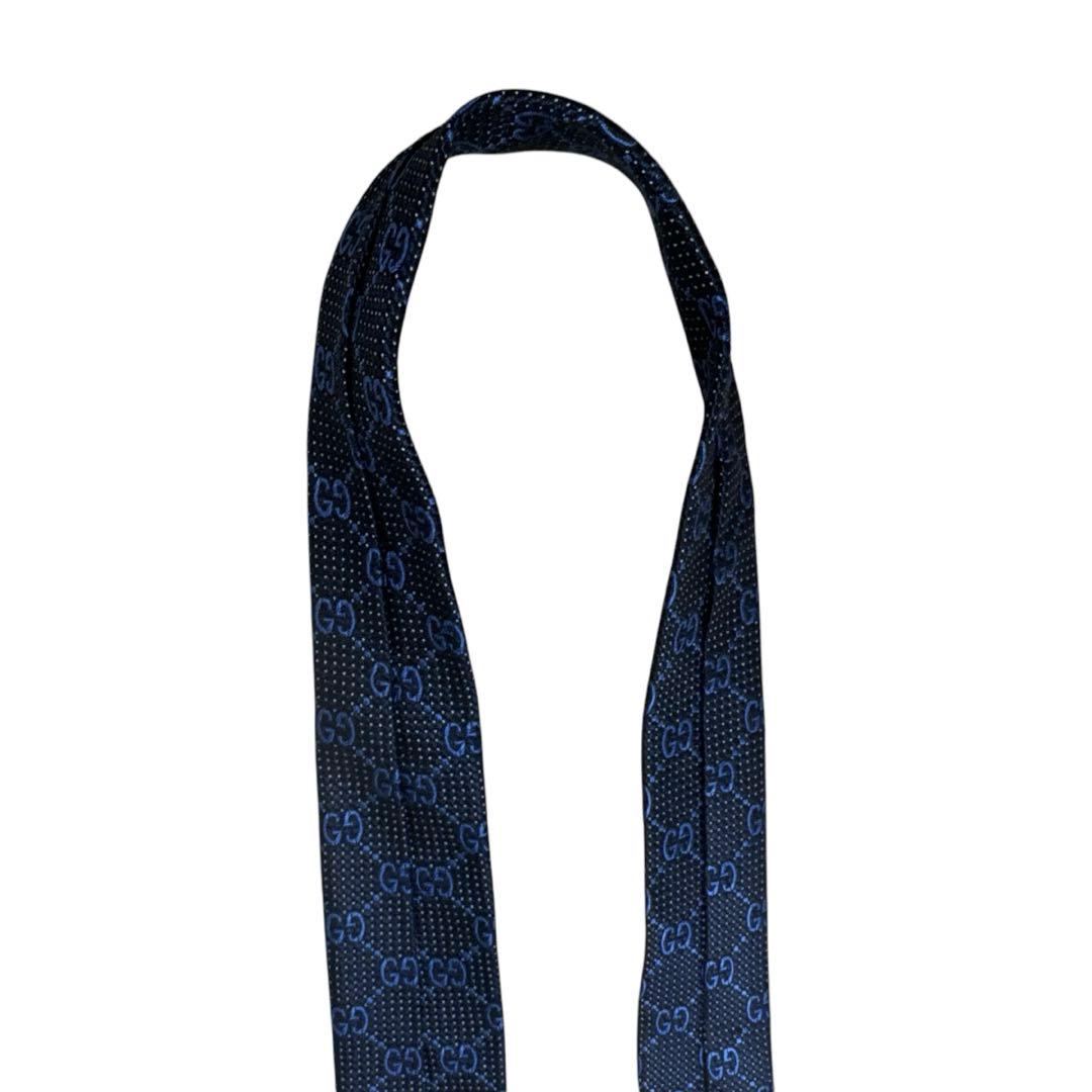 【美品】GUCCI グッチ　ネクタイ GG柄 蜂 ブラック現行タグ