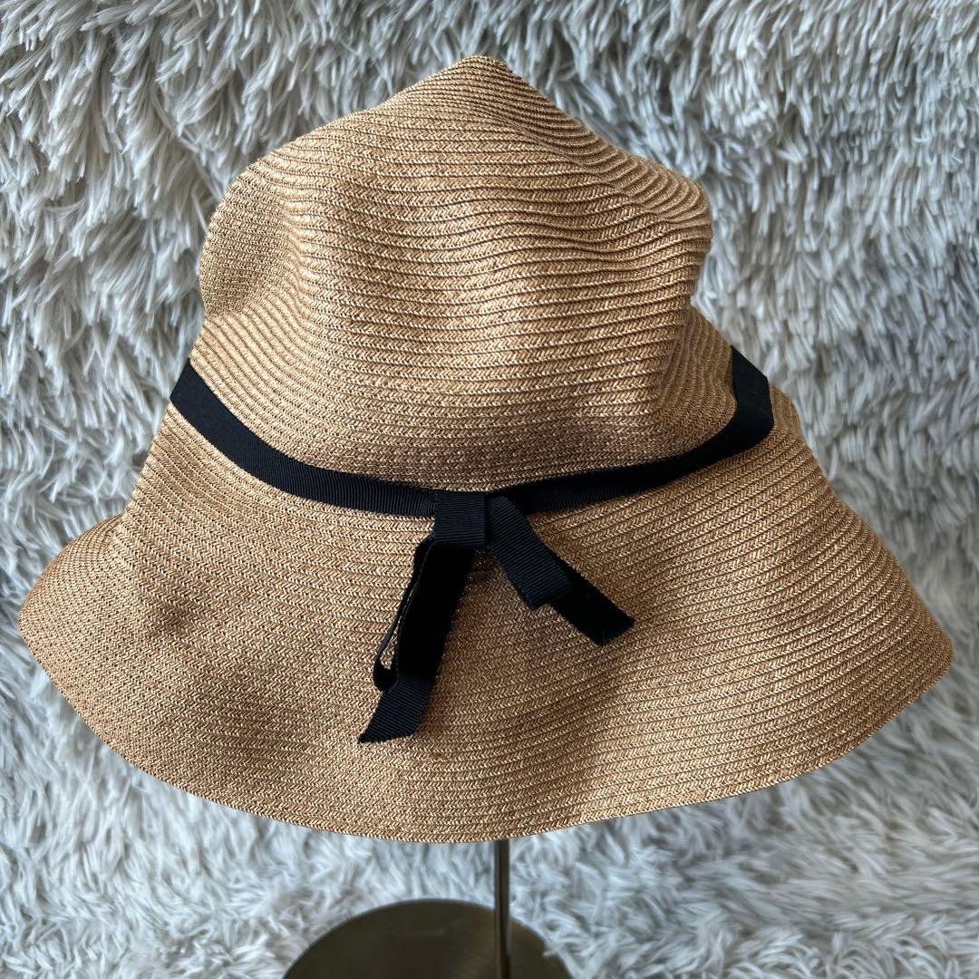 【美品】mature ha. ペーパーハット グログランリボン マチュアーハ