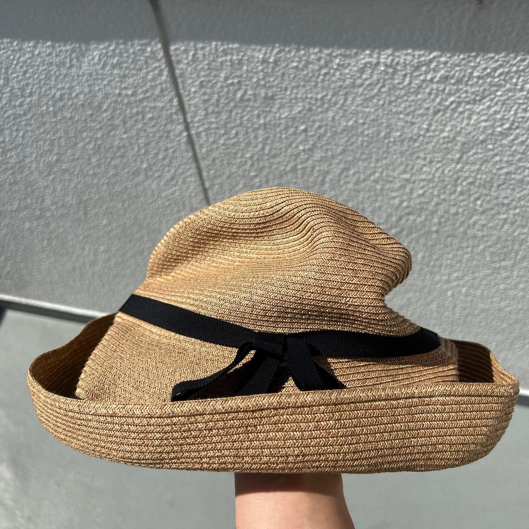 【美品】mature ha. ペーパーハット グログランリボン マチュアーハ