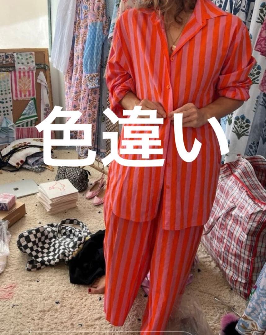 専用です❤︎SZ Blockprints ストライプワイドパンツ　S