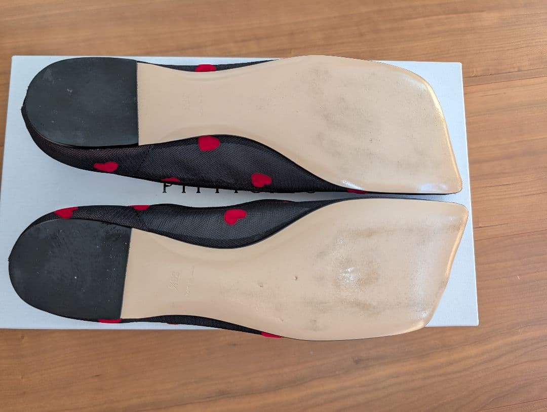 PIPPICHIC ブラック ハートチュール パンプス 23.5センチ