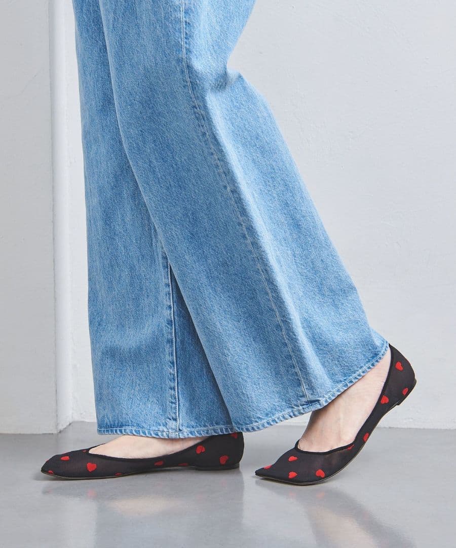 PIPPICHIC ブラック ハートチュール パンプス 23.5センチ