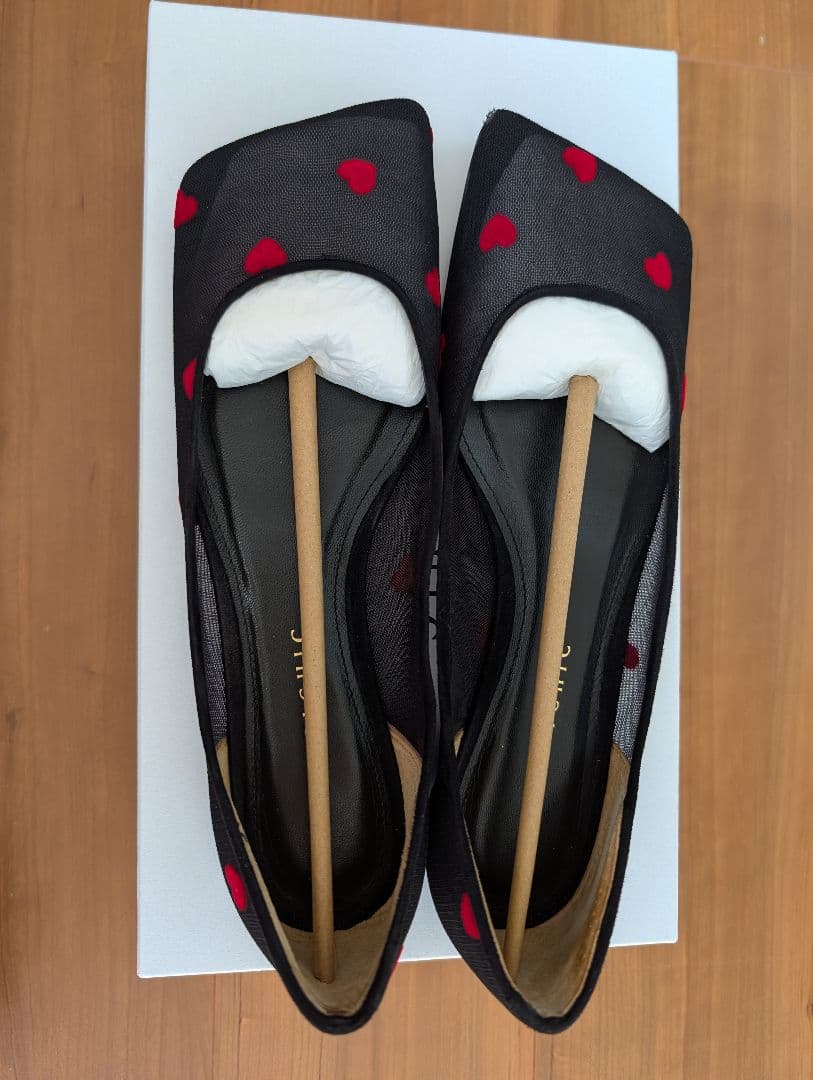 PIPPICHIC ブラック ハートチュール パンプス 23.5センチ