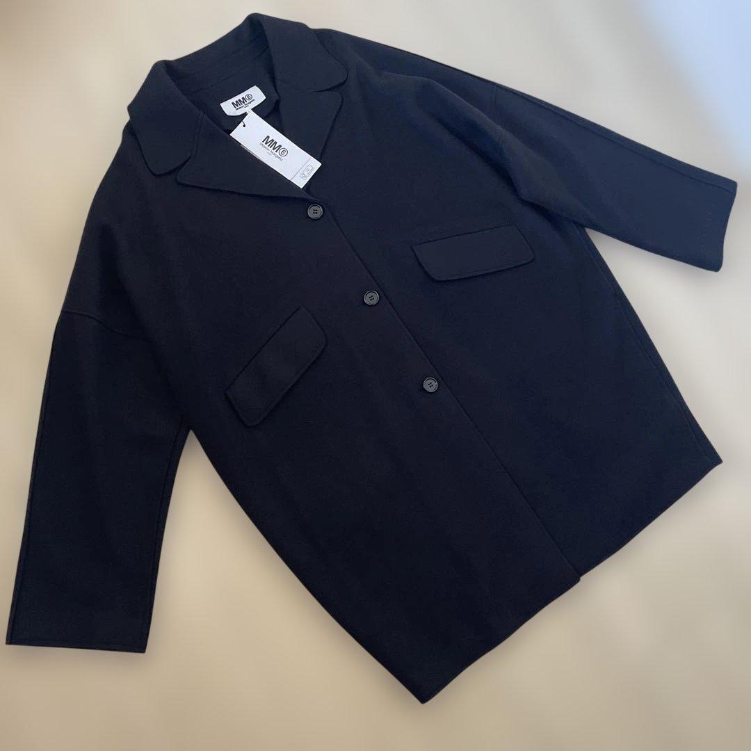 MM6 Maison Margiela ロゴ刺繍ブラック コート　新品未使用