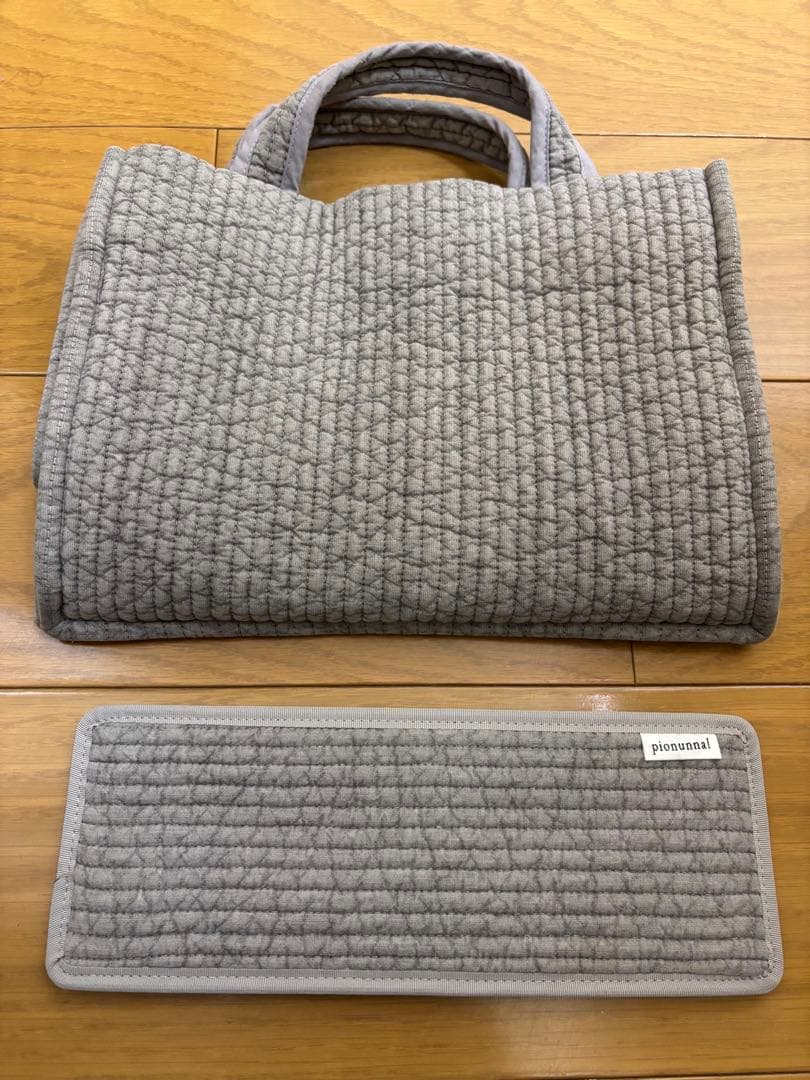 ピオヌンナル　トートバッグmy lady ライトグレー