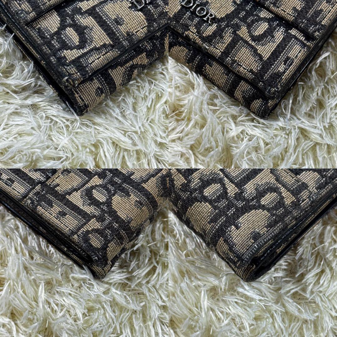 大人気✨ディオール　オム　三つ折り財布　ジャカードオブリーク　グレー