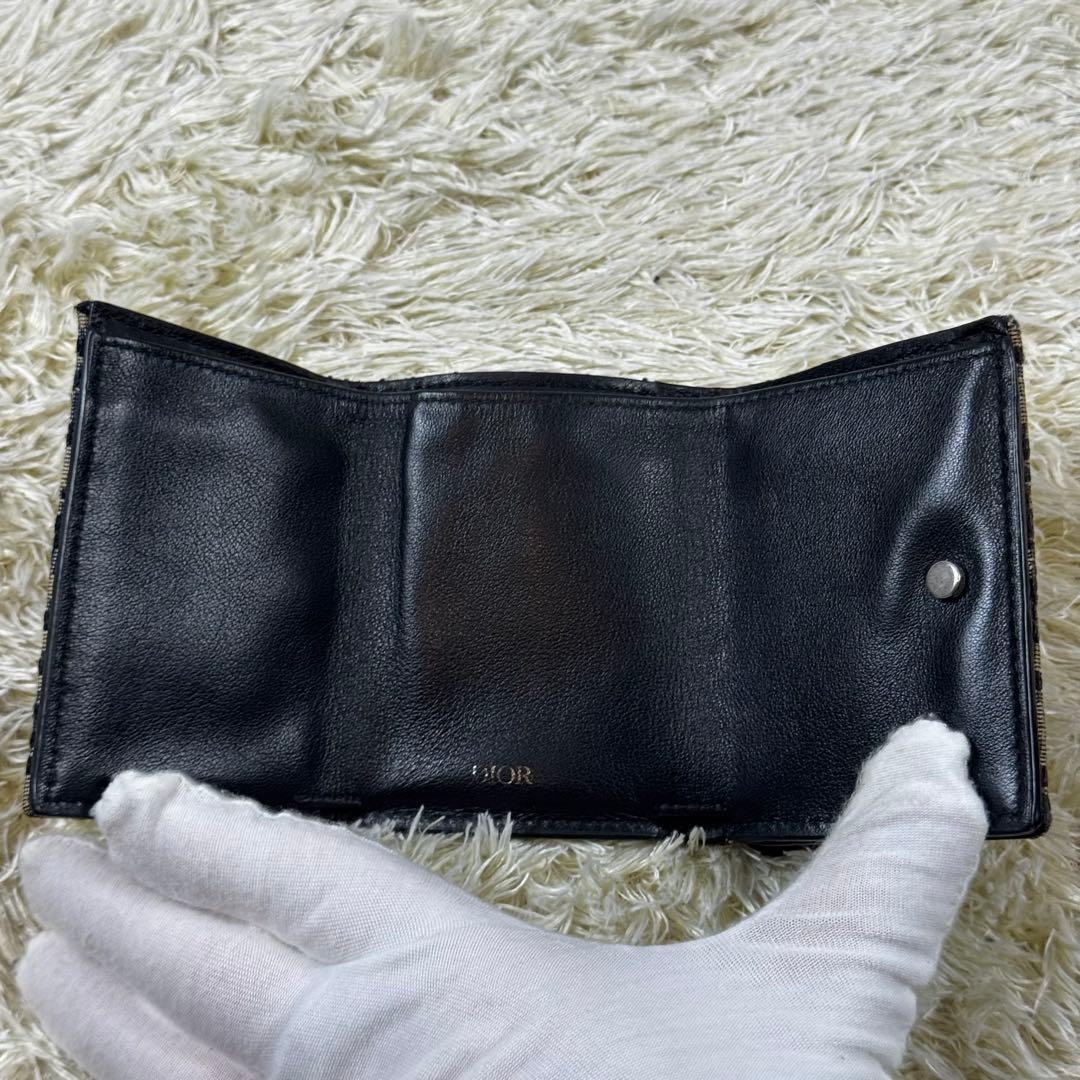 大人気✨ディオール　オム　三つ折り財布　ジャカードオブリーク　グレー