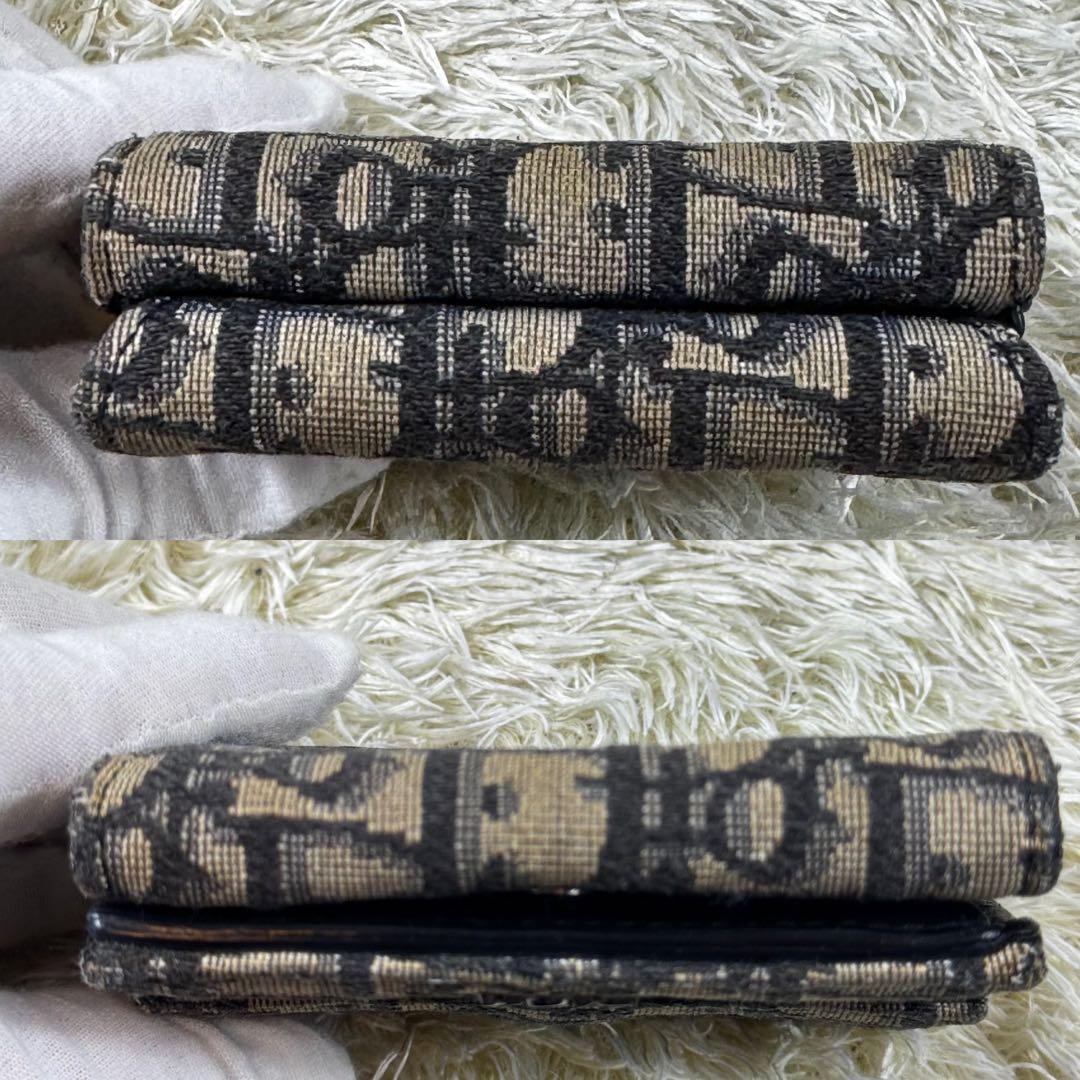 大人気✨ディオール　オム　三つ折り財布　ジャカードオブリーク　グレー