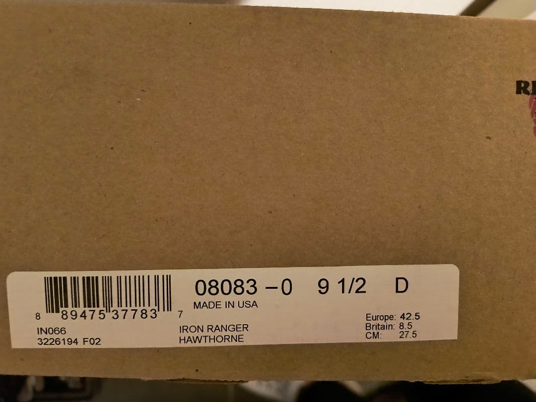 $*$様 アイアンレンジャー　レッドウィング　8083　US9.5D