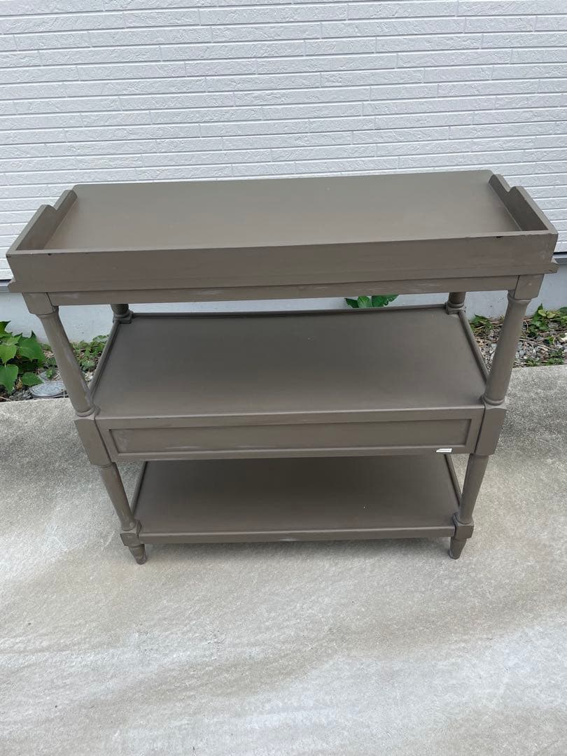 na アンティーク調　キャビネット　ラック　シェルフ　木製　引き出し付き