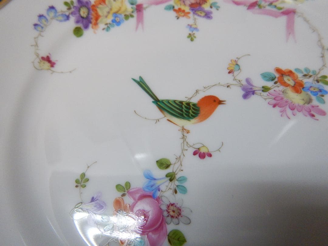 Herend ヘレンド　皿　花と鳥の皿　１９ｃｍ　未使用
