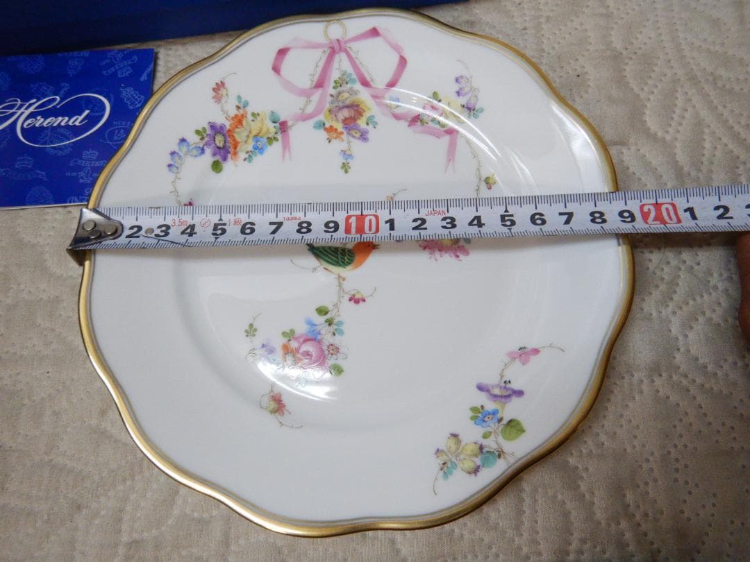 Herend ヘレンド　皿　花と鳥の皿　１９ｃｍ　未使用