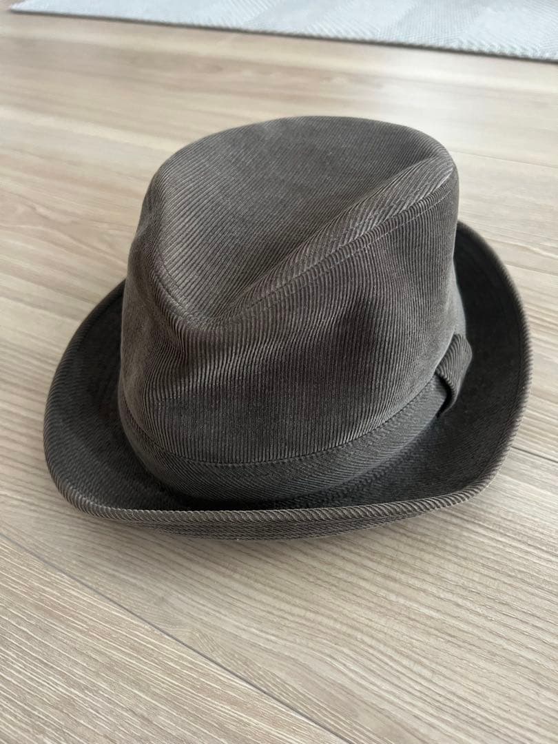 秋冬/HERMES (エルメス) ロゴ刺繍 コーデュロイバケットハット ブラウン