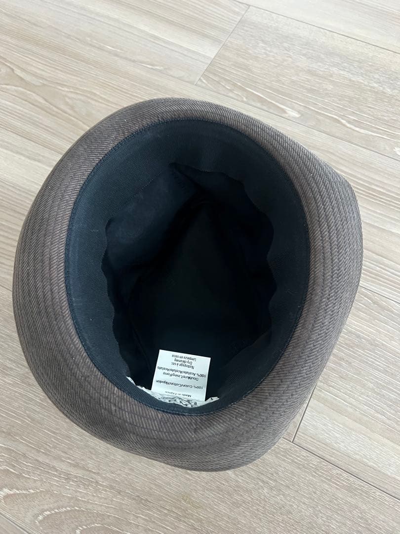 秋冬/HERMES (エルメス) ロゴ刺繍 コーデュロイバケットハット ブラウン