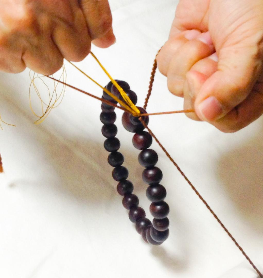 よれない 茶金房 あこや真珠 数珠 念珠 女性用全ての宗派で使用可能