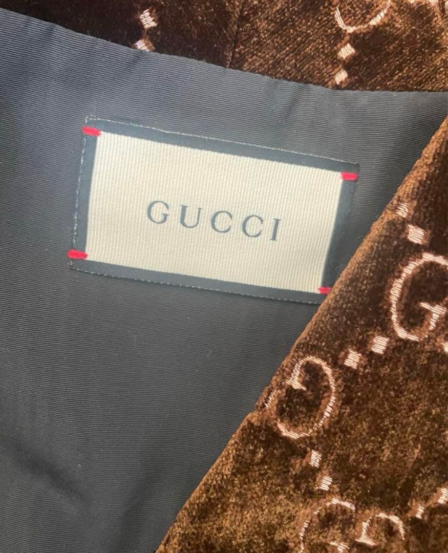 GUCCI ブラウン ベルベット ケープ 正規品 未使用 自宅保管品