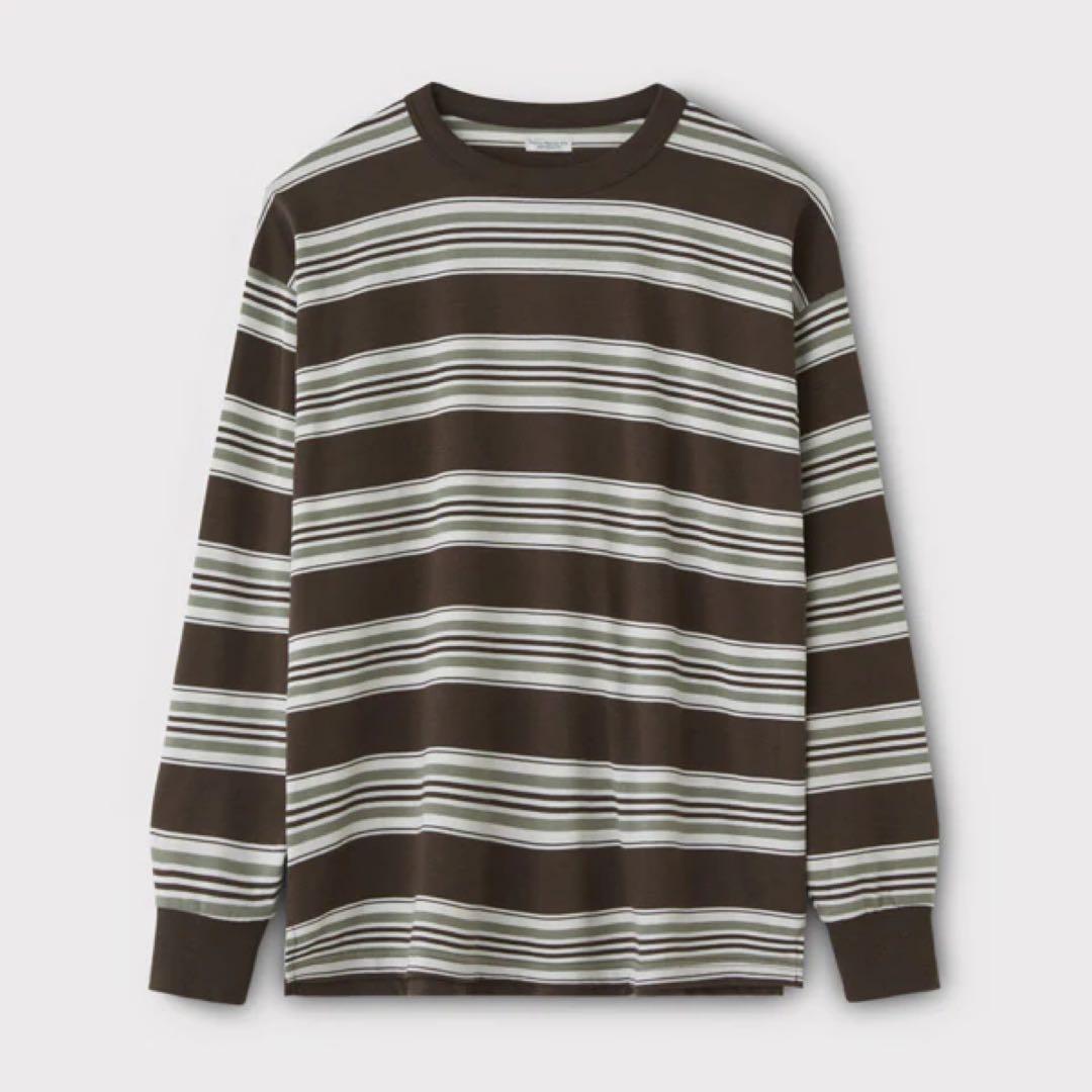 PHIGVEL BORDER LS TOP BROWN×MINT カットソー