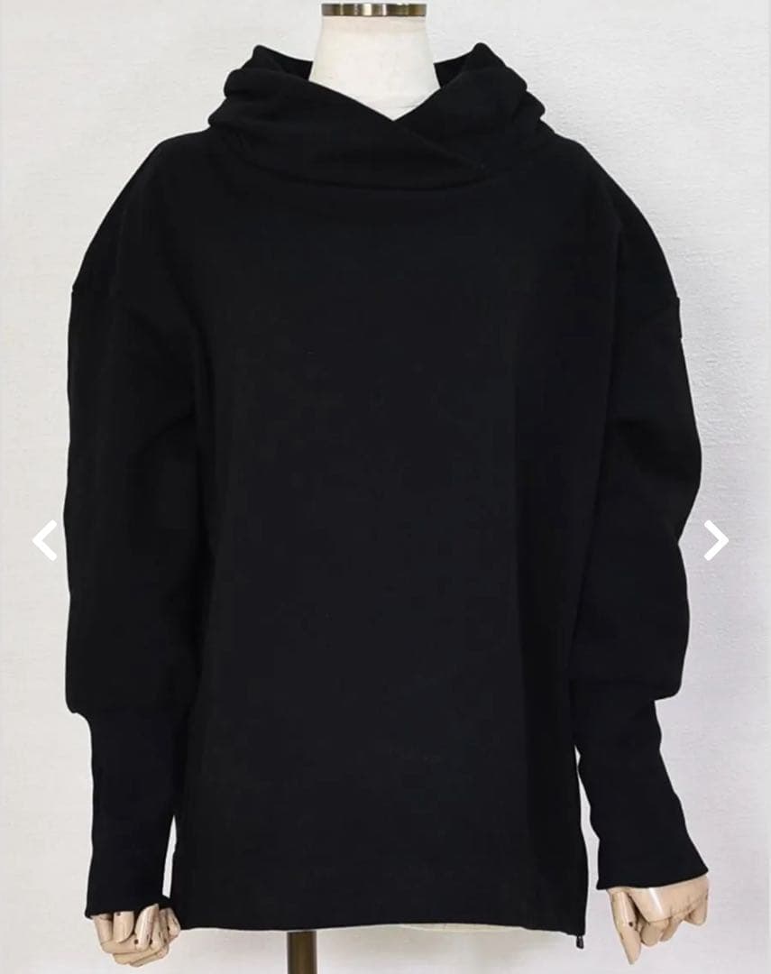 パシオーネ（PASSIONE）裏起毛プルオーバーフーディ　ブラック