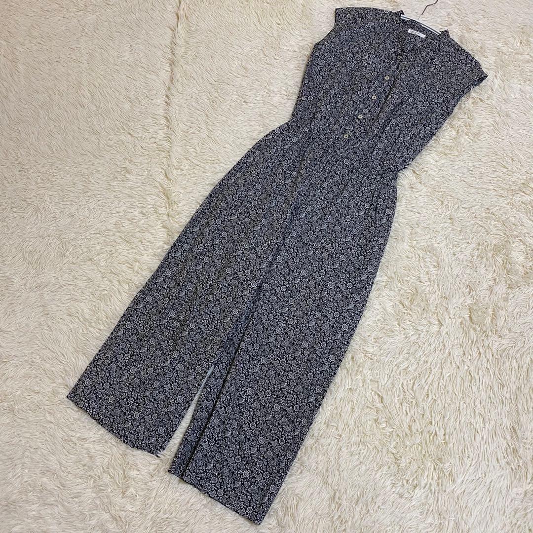 北欧暮らしの道具店 リバティプリント オールインワン ブラック ホワイト S