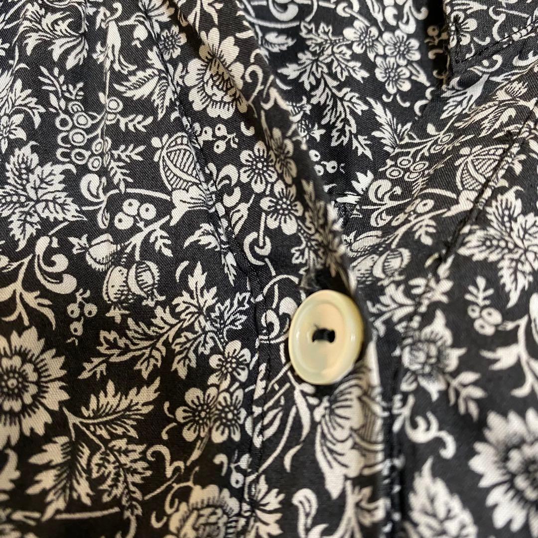 北欧暮らしの道具店 リバティプリント オールインワン ブラック ホワイト S