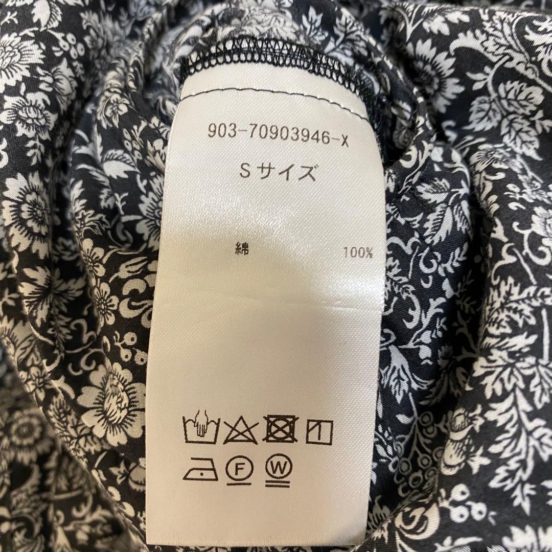 北欧暮らしの道具店 リバティプリント オールインワン ブラック ホワイト S